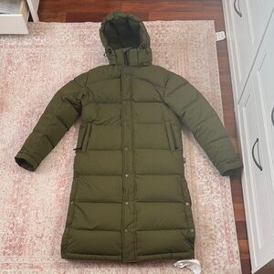 Aritzia Olive Green Puffer Coat